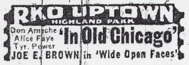 Uptown Theatre - Old Ad (newer photo)